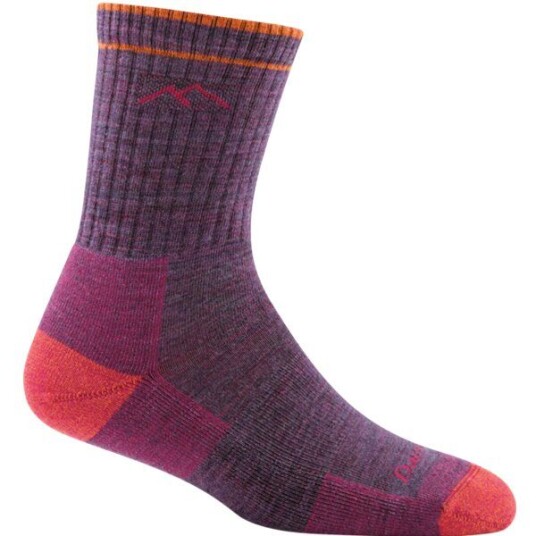 Darn Tough Hiker Micro Crew Sock Cushion Plum Heather M Darn Tough Hiker Micro Crew Sock Cushion Plum Heather M