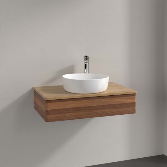 Villeroy & Boch Antao Servantskap med 1 skuff 80x50x19 cm m/lys Valnøtt/Eik Villeroy & Boch Antao Servantskap med 1 skuff 80x50x19 cm m/lys Valnøtt/Eik