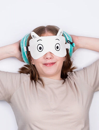 Puckator Relaxeazzz Panda Plush Travel Pillow & Eye Mask - Green - ONE SIZE