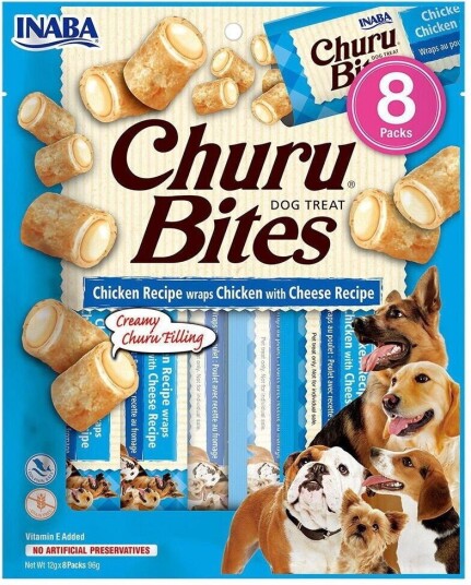 Churu Hundegodteri Wraps Kylling og Ost 8 stk - Myke Snacks Uten Korn Churu Hundegodteri Wraps Kylling og Ost 8 stk - Myke Snacks Uten Korn