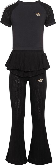 Adidas Originals Sett   T skjorte/Leggings   Svart m. Hullmønste   Adidas Originals   7 år (122)   T skjorte
