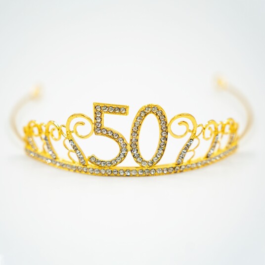 Catsson Int Group LTD Kakedekorasjon Tiara Tall av Metall Gull - Tallet 50