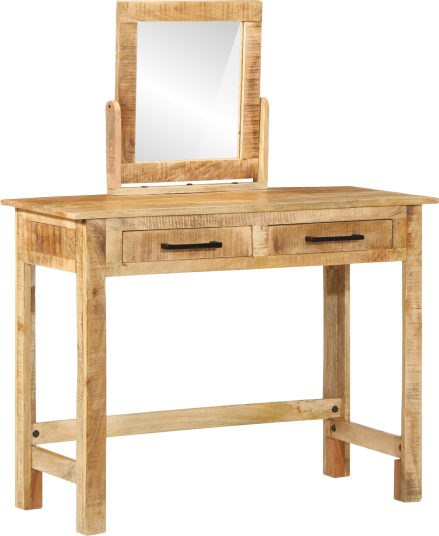 Dressing Table med Speil Massivt Tre Grovt Mango