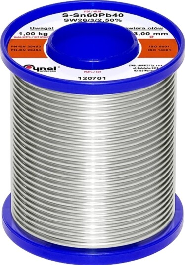 Loddeblåse Med Fluss Cynel Lc60-Sw26 3,00Mm 1Kg Loddeblåse Med Fluss Cynel Lc60-Sw26 3,00Mm 1Kg