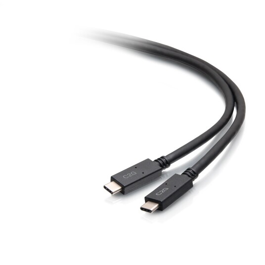 C2G 6.5ft (2m) USB-C Male to USB-C Male Cable (20V 3A) - USB 3.2 Gen 1 (5Gbps) - USB type C-kabel - 24 pin USB-C til 24 pin USB-C - 2 m