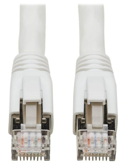 TRIPP LITE Cat8 25G/40G-Certified Snagless S/FTP Ethernet Cable (RJ45 M/M), PoE, White, 15 ft. - koblingskabel - 4.572 m - hvit