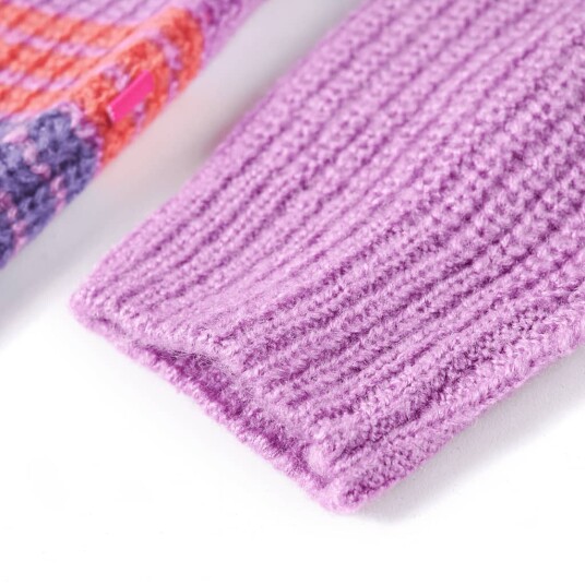vidaXL Barnegenser stripet strikket lilla og rosa 140