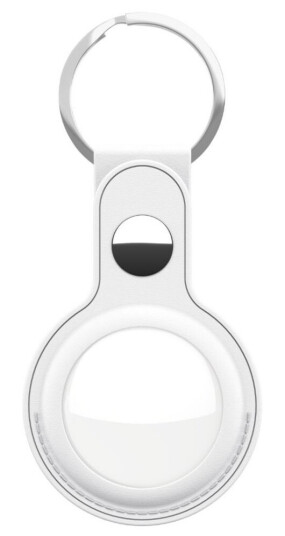 Keybudz -  Leather Keyring for AirTag 2-pack (Color: White)