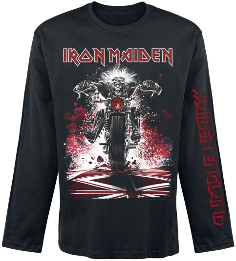 Iron Maiden Langermet skjorte Eddie Bike S til XXL Herrer svart