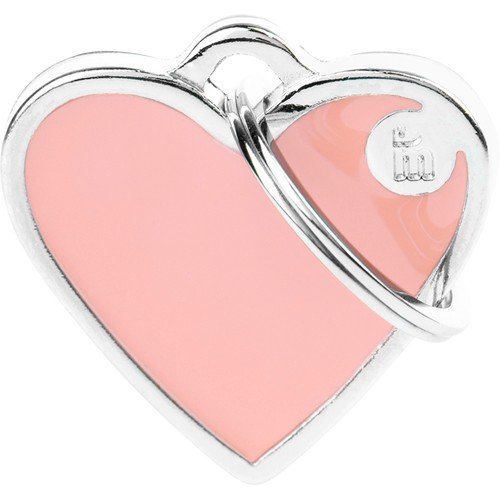 Myfamily Håndlaget ID-tag Hjerte 25x25 mm Rosa til Hundehalsbånd