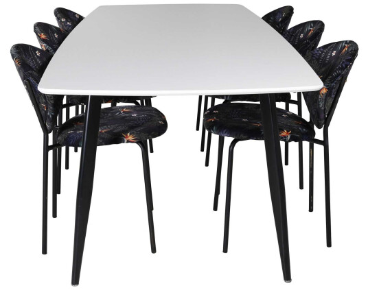 Venture Design Polar & Vault spisegruppe Hvit/flerfarget 6 st stoler & bord 240 x 100 cm