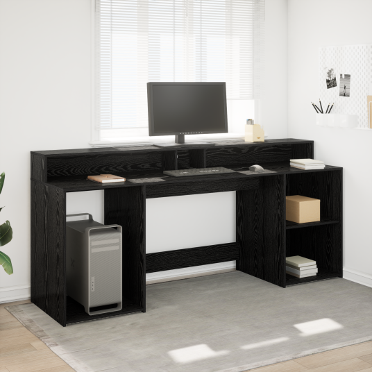  Bord Svart Eik 200x55x91 cm Konstruert Tre