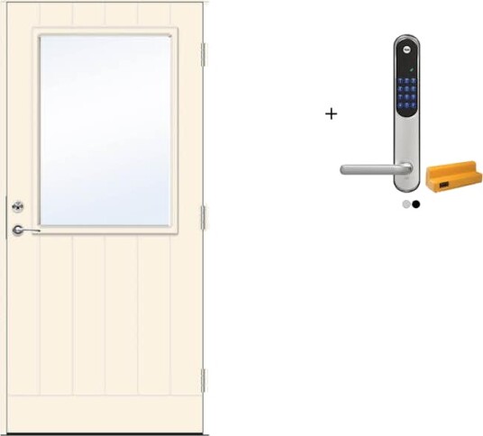 Ytterdør Swedoor Advance-Line Vision Astra med Yale Doorman Classic Home