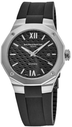 Baume & Mercier Dameklokke M0A10613 Riviera Sort/Gummi Ø36 mm