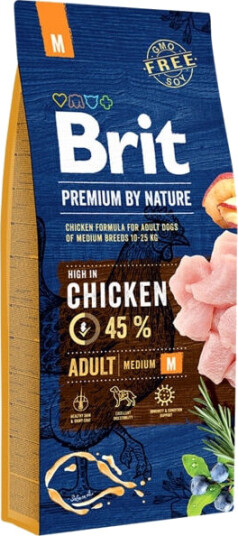 Brit Premium Hundemat Voksen Medium Kylling Økologisk 15 kg