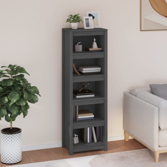 vidaXL Bokhylle gr? 50x35x154 cm heltre furu vidaXL Bokhylle gr? 50x35x154 cm heltre furu