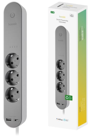 Hombli Smart Grenuttag med USB-C og USB-A Hombli Smart Grenuttag med USB-C og USB-A