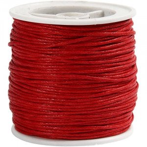 Knyttegarn / Knyttesnor Vokset Rød 1 mm 40 m Knyttegarn / Knyttesnor Vokset Rød 1 mm 40 m