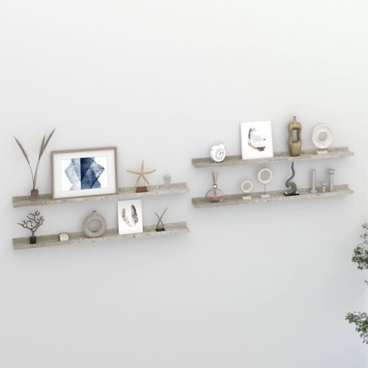 vidaXL Vegghyller 4 stk betonggr? 100x9x3 cm