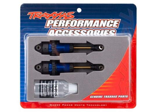 Traxxas 7461 Shocks Blue GTR Long without springs 2