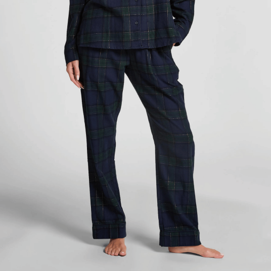 Hunkemöller Flannel nattbukser blå XS Kvinner Hunkemöller Flannel nattbukser blå XS Kvinner