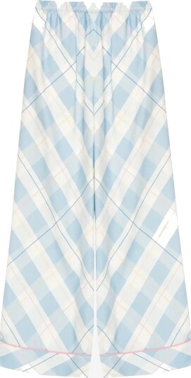 Sleeper Pastelle Oversized Pants In Blue Plaid   WHITE&BLUE   XS