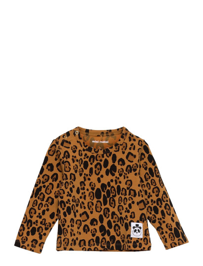 Mini Rodini Basic Leopard Ls Tee Tencel™ Brown 80-86