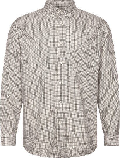 Garment Project Relaxed Ls Button Down Shirt   Bone   GREY CHECK   XXL