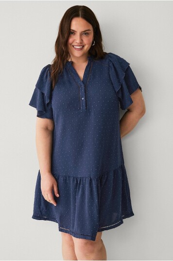 Zizzi Kjole mLissa S/S Abk Blå