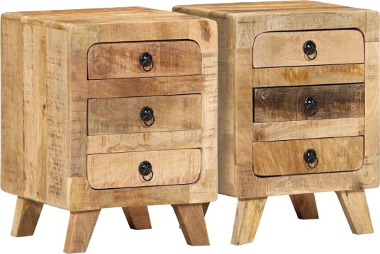 Nattskap 2 stk 37x32x50 cm grovt heltre mangotre