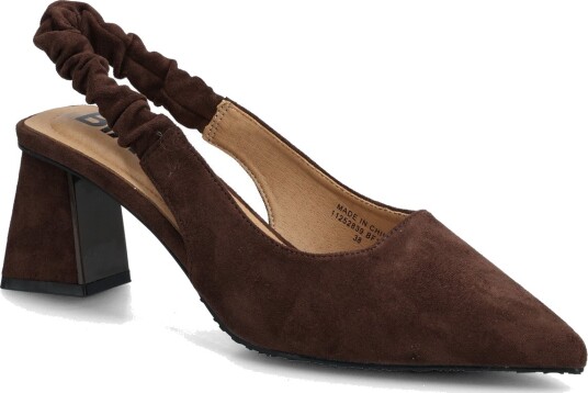 Bianco Biamaralyn Scrunchie Slingback Faux Suede   Brown   40