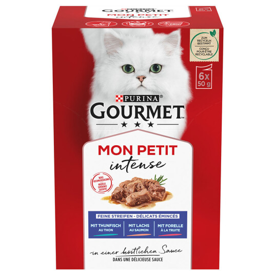 Gourmet 18 + 6 Gratis! 24 X 50 G Mon Petit Tunfisk Laks Ørret