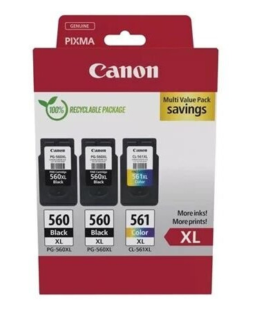 Canon PG-560XL x2/CL-561XL Multi Value Pack - 3-pack - High Yield - black colour (cyan magenta yellow) - original - ink cartridge - Blekkpatron Colour (cyan, magenta, yellow)