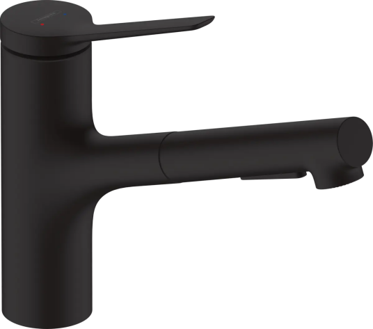 Hansgrohe Zesis M33 Kjøkkenbatteri Med uttrekkbar tut, 2jet, Sort Matt Hansgrohe Zesis M33 Kjøkkenbatteri Med uttrekkbar tut, 2jet, Sort Matt