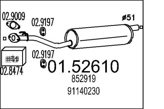 Midtre lydpotte MTS 01.52610 Midtre lydpotte MTS 01.52610