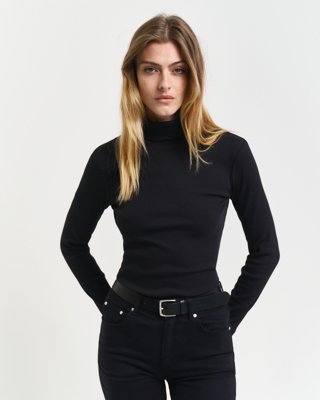 GANT Slim Rib Turtleneck Black L