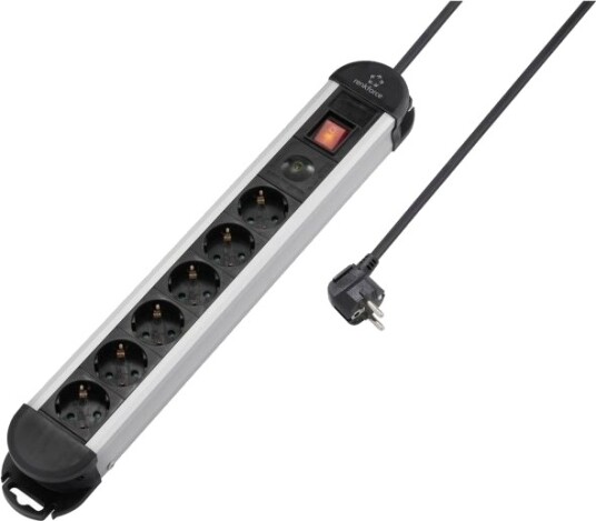 Renkforce Overspenningsvern Strømskinne 6-Veis Sort Aluminium RF-6417718 Renkforce Overspenningsvern Strømskinne 6-Veis Sort Aluminium RF-6417718