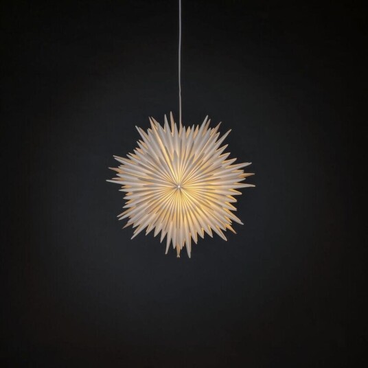 Adventsstjerne i papir – 46 cm - Hvit