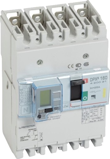 Legrand DPX3 160 Termisk Sikring + Jordfeil 4P 25A 16kA