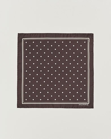 Morris Dot Pocket Square Brown