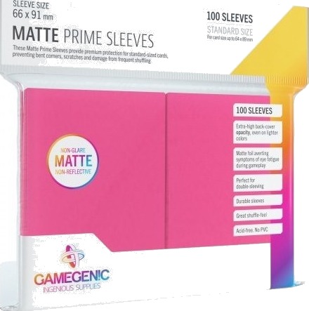 Gamegenic Matte Prime Korthylser i Rosa - Syrefri og PVC-fri Beskyttelse for Barnespill