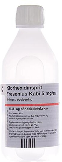 Klorhexidin Klorhexidinsprit, 250 ml.