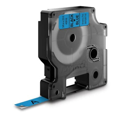Dymo Tape D1 9mm Svart/blå
