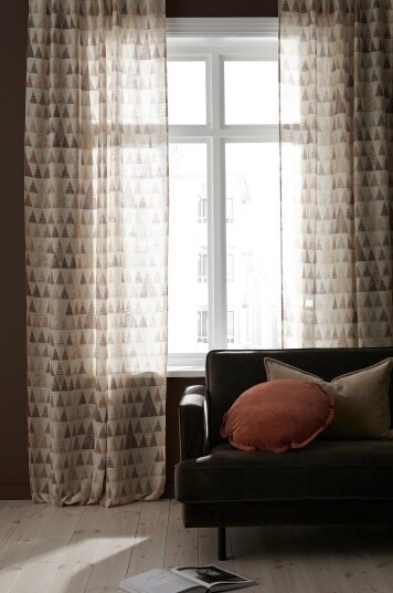 Ellos Home Gardin med multibånd Susan 2 pk Beige