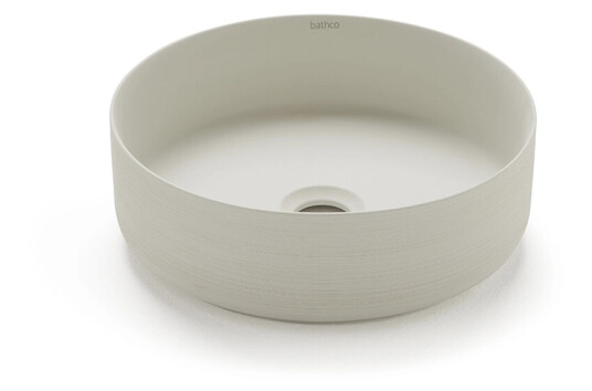 Bathco Carnac cru Toppmontert Servant Ø35,5x11,5 cm, uten overløp, Beige