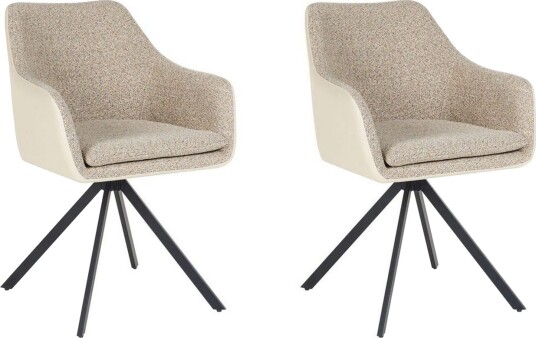 Matsalsstol Beliani Lithia set om 2 Taupe -