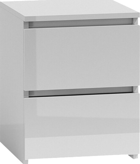 Basildon Nattbord 40 cm med Oppbevaring 2 Skuffer - Hvit