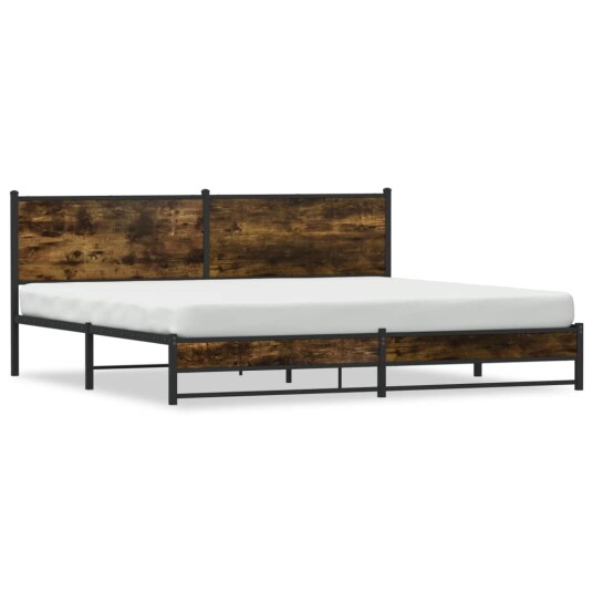  Sengeramme i metall uten madrass røkt eik 200x200 cm 3301384