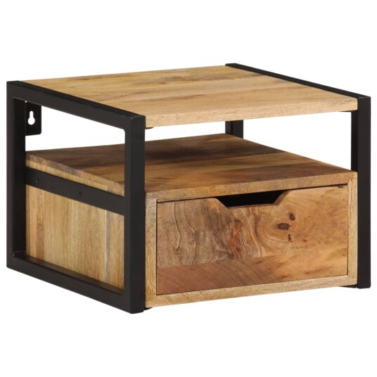 Vegghengt nattbord 35x35x25 cm heltre akasie 8721012152731