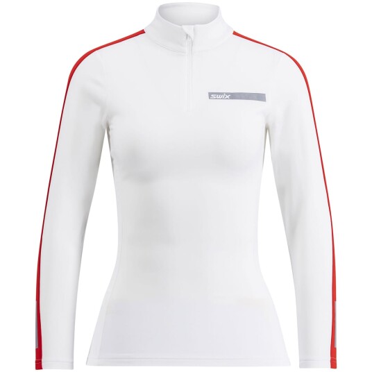 Swix Roadline Nts Half Zip Baselayer Top W Bright White/fiery Red L Swix Roadline Nts Half Zip Baselayer Top W Bright White/fiery Red L